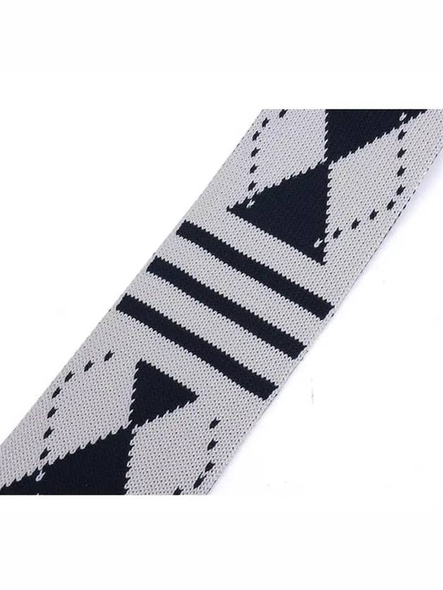 argyle pattern diagonal tie white - THOM BROWNE - BALAAN.