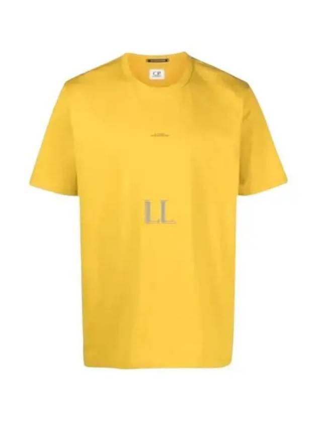 Metropolis Series Mercerized Jersey Logo Print Short Sleeve T-Shirt Yellow - CP COMPANY - BALAAN 2