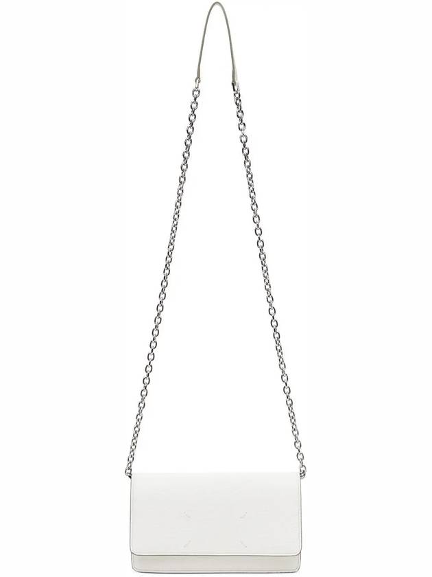 Logo Stitching Large Leather Chain Long Wallet White - MAISON MARGIELA - BALAAN 4