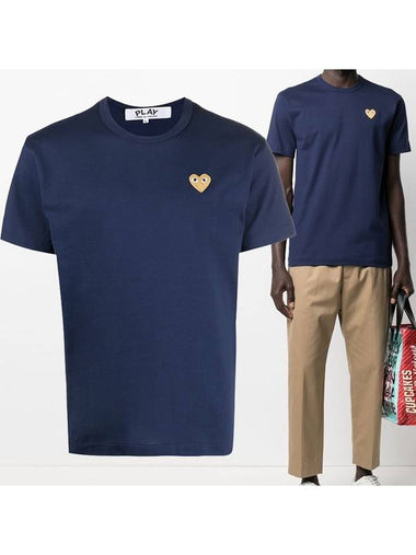 Gold Waffen Short Sleeve TShirt AZT216 NAVY P1T216 - COMME DES GARCONS - BALAAN 1