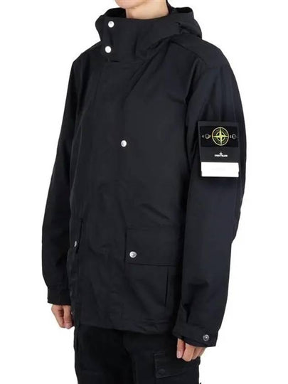 Wappen Patch Micro Twill Hooded Jacket Black - STONE ISLAND - BALAAN 2