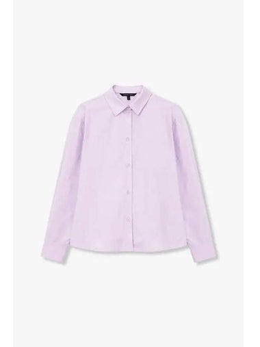 Women s Eyelet Logo Long Sleeve Shirt Violet - ARMANI EXCHANGE - BALAAN 1