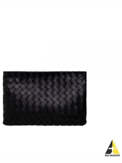 Intrecciato Medium Clutch Bag Black - BOTTEGA VENETA - BALAAN 2