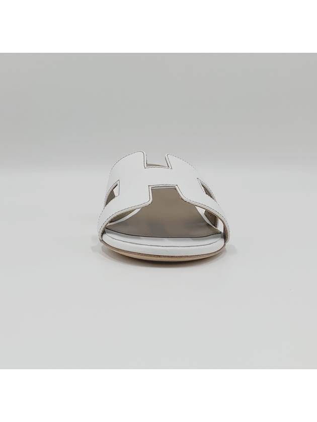 Oasis Calfskin Slipper Heels Blanc - HERMES - BALAAN 4