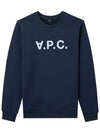 Men's VPC Logo Print Crew Neck Sweatshirt Navy - A.P.C. - BALAAN 3