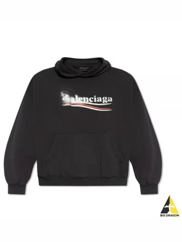 Political Stencil Medium Fit Hoodie Black - BALENCIAGA - BALAAN 2