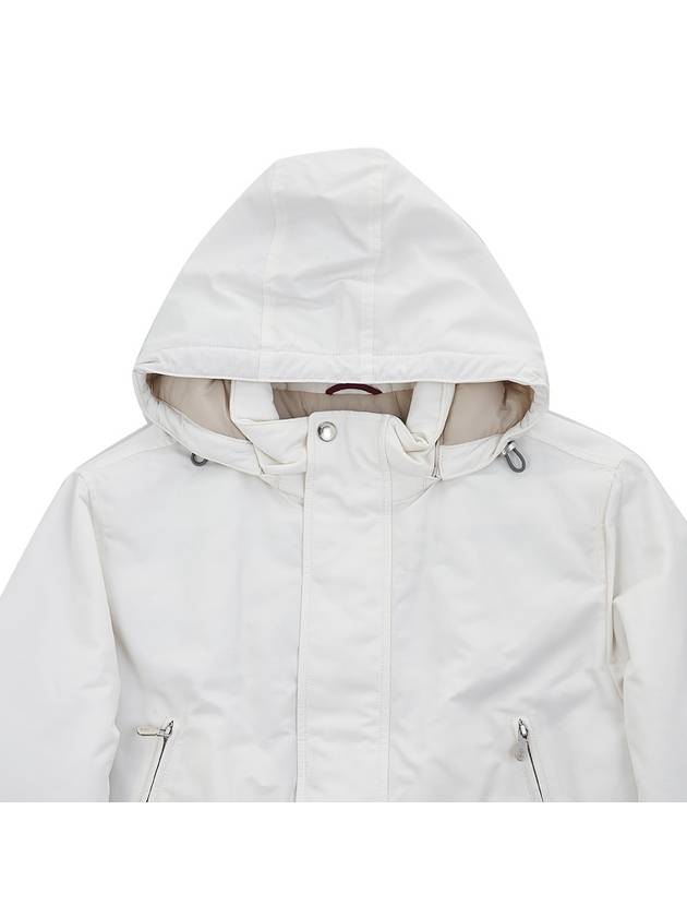 Nylon Gabardine Hooded Padded Jacket White - BRUNELLO CUCINELLI - BALAAN 4