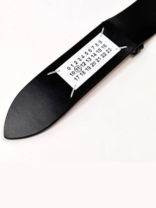 Number Logo Stitched Leather Belt Black - MAISON MARGIELA - BALAAN 4