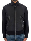 Men's Nylon Zip-Up Jacket Black - TOM FORD - BALAAN 2