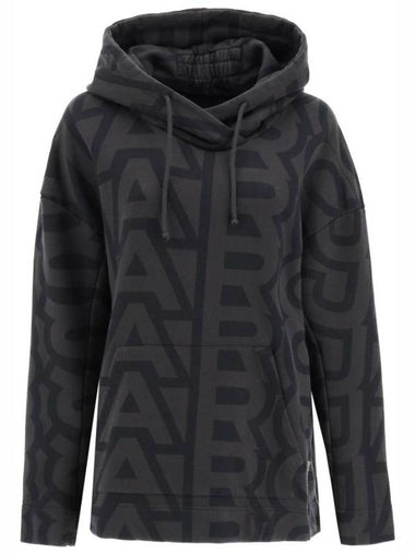 Monogram Oversized Hoodie Charcoal Black - MARC JACOBS - BALAAN 1