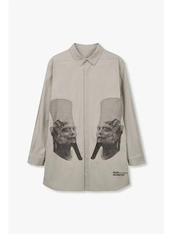 MEN Stitched Jumbo Outer Shirt Warm Gray - RICK OWENS - BALAAN 1