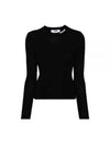 Stretch Ribbed Viscose Knit Top Black - MSGM - BALAAN 2