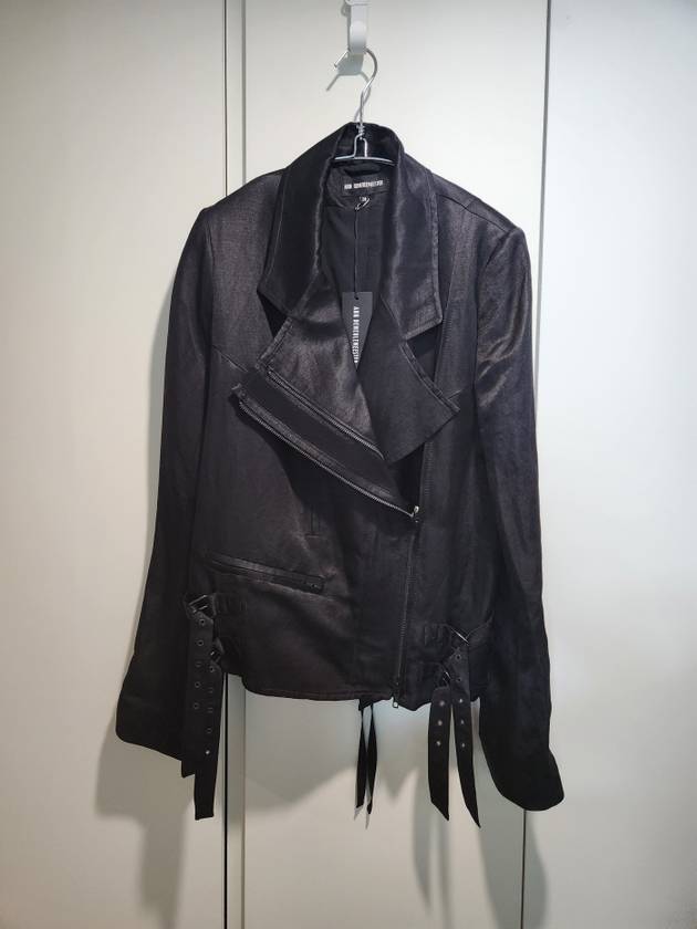 silk black biker jacket - ANN DEMEULEMEESTER - BALAAN 2