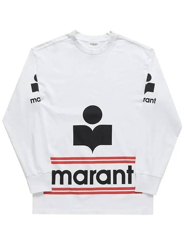 Gianni Big Logo Print Cotton Long Sleeve T-Shirt White - ISABEL MARANT - BALAAN 5