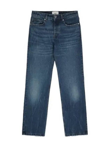 straight fit pants blue jeans denim - AMI - BALAAN 1