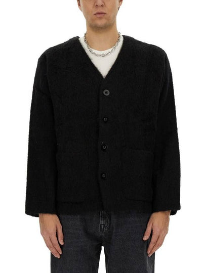 Mohair V-Neck Relaxed Fit Wool Cardigan Black - OUR LEGACY - BALAAN 2