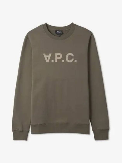 Men's VPC Color Logo Crew Neck Sweatshirt Khaki - A.P.C. - BALAAN 2