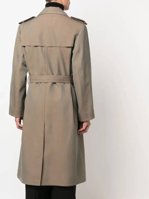 Men's Wool Belted Trench Coat Brown - MAISON MARGIELA - BALAAN 5