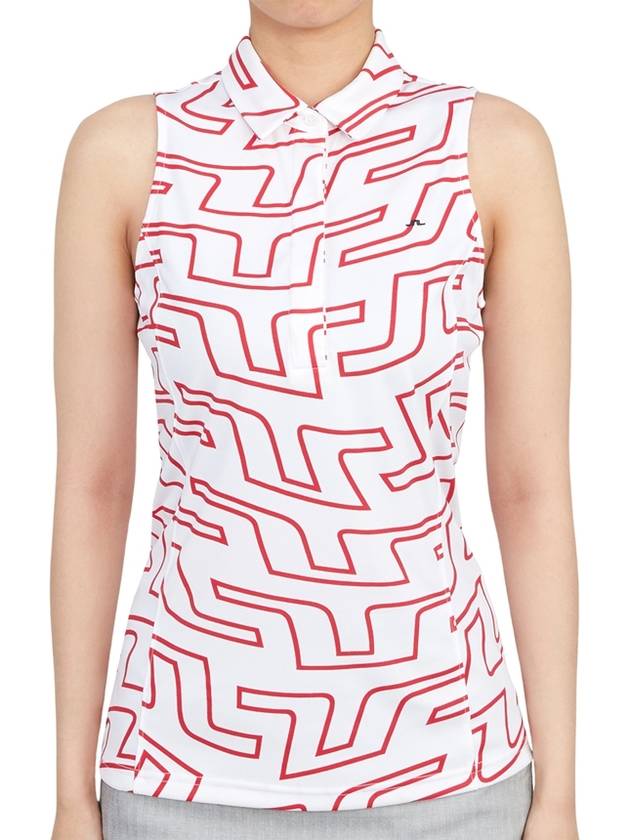 Women's Dena Print Sleeveless Red White - J.LINDEBERG - BALAAN 2