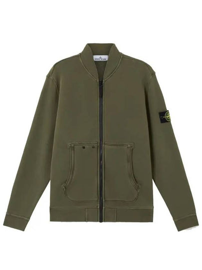 Logo Patch Zip Up Jacket Musk Green - STONE ISLAND - BALAAN 2