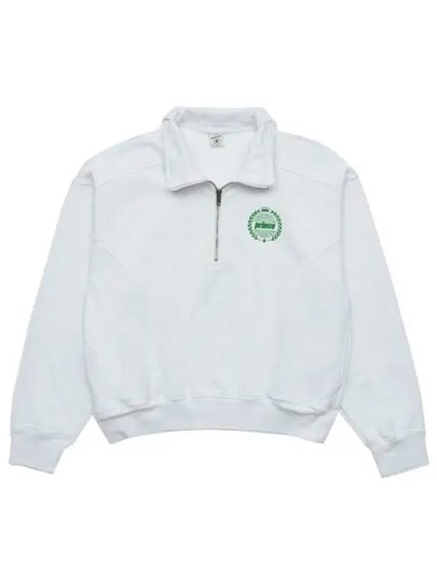 Prince Crest Quarter Zipper Sweatshirt White - SPORTY & RICH - BALAAN 2