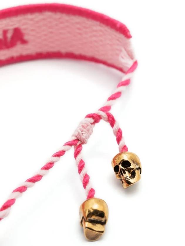 Skull Logo Fabric Bracelet Pink - ALEXANDER MCQUEEN - BALAAN 4