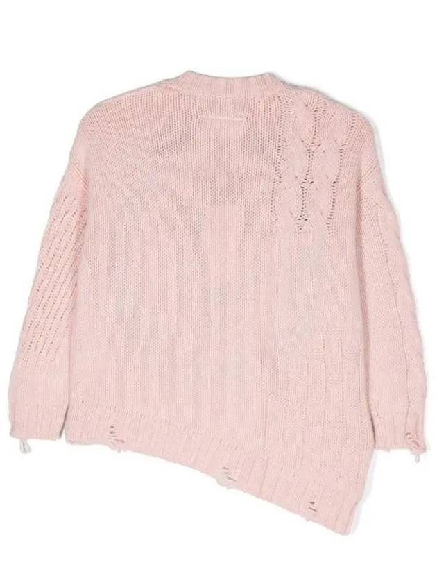 MM6 Margiela Kids 6 Logo Wool Sweater Pink - MAISON MARGIELA - BALAAN 3