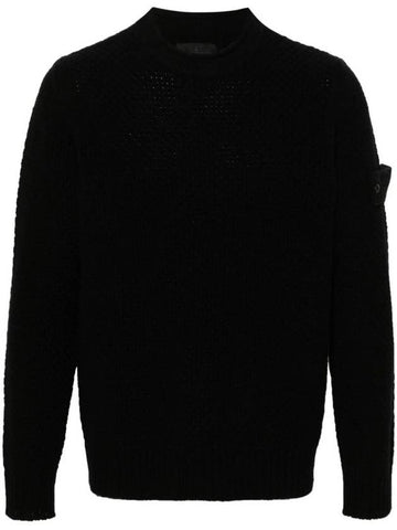 Ghost Piece Wappen Knit Top Black - STONE ISLAND - BALAAN 1