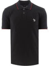 Zebra Patch Regular Fit Short Sleeve Polo Shirt Black - PAUL SMITH - BALAAN 2