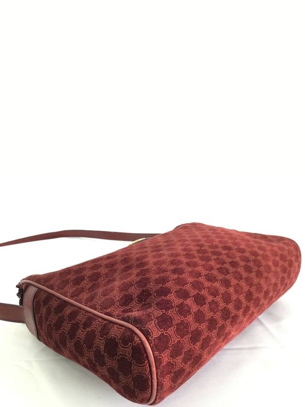 Velor red shoulder bag - CELINE - BALAAN 4