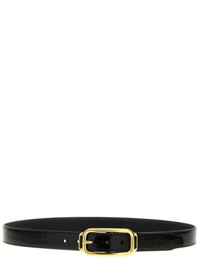 Print Croc Stadium Leather Belt Black - TOM FORD - BALAAN 2