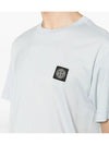 Logo Patch Short Sleeves T-Shirt Sky Blue - STONE ISLAND - BALAAN 6