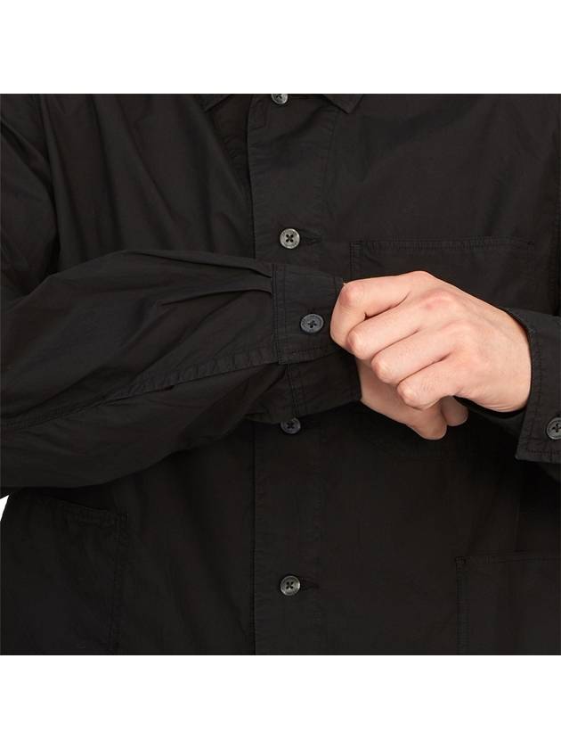 Men's Poplin Long Sleeve Shirt Black - CP COMPANY - BALAAN 11