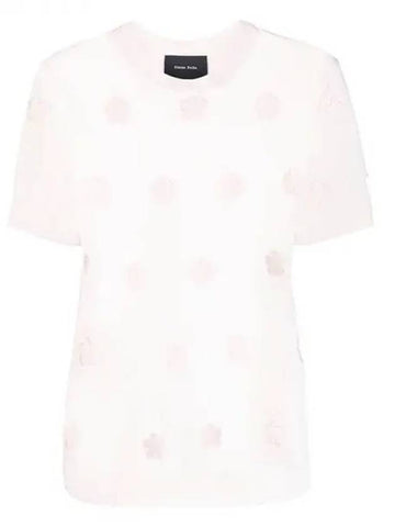 Simone Rocha Floral Cut Out Cotton T Shirt 271885 - SIMONE ROCHA - BALAAN 1