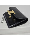 Triomphe Shiny Calfskin Flap Card Wallet Black - CELINE - BALAAN 7