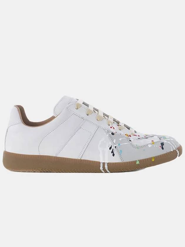 Men's Replica German Army Paint Low Top Sneakers White - MAISON MARGIELA - BALAAN 4