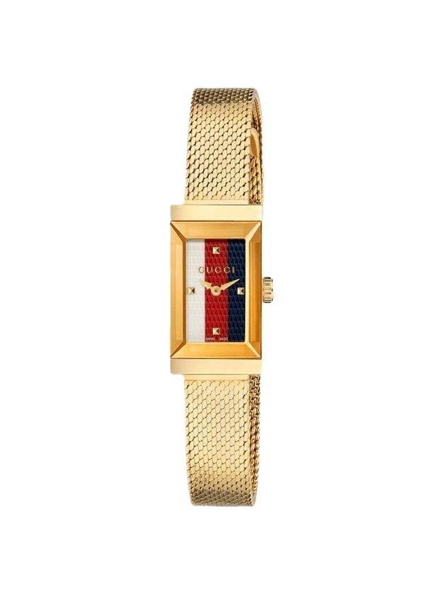 G Frame Mesh Watch Gold - GUCCI - BALAAN.