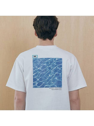 RE Square Campaign Short Sleeve T-Shirt White Blue Tile - REPLAYCONTAINER - BALAAN 1