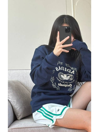 Embroidered Logo Sweatshirt Navy - ADIDAS - BALAAN 2