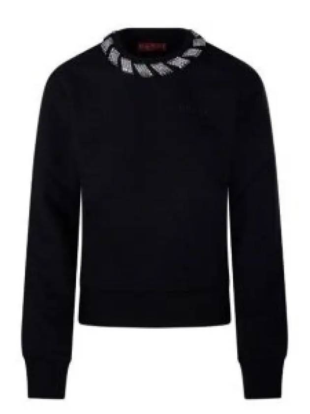 Crew Neck Cotton Sweater Black - GUCCI - BALAAN 1