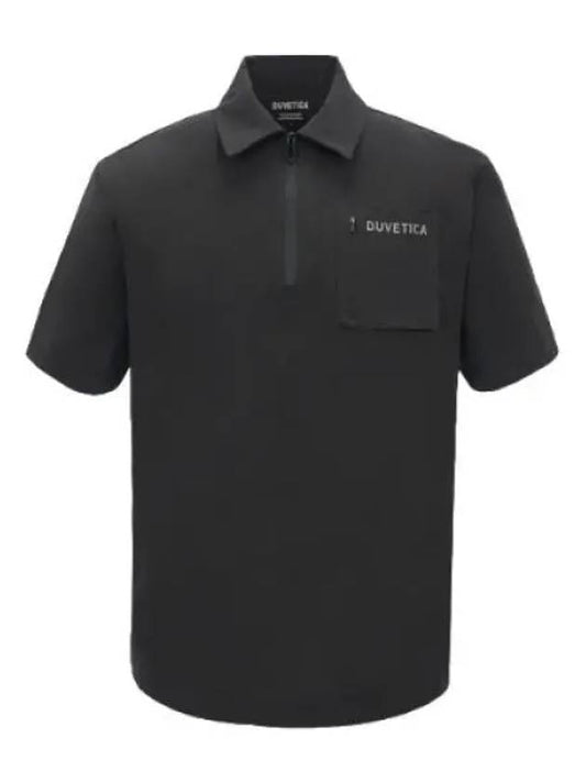 Trena Collar Black Men s Short Sleeve T Shirt - DUVETICA - BALAAN 1