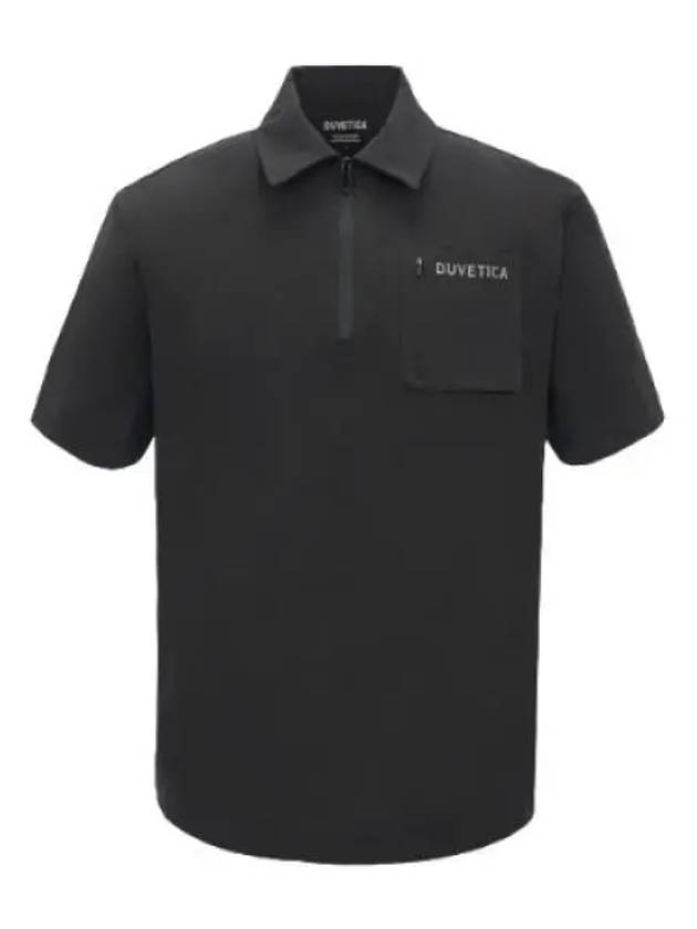 Trena Collar Black Men s Short Sleeve T Shirt - DUVETICA - BALAAN 1