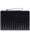 Intrecciato Medium Clutch Bag Black - BOTTEGA VENETA - BALAAN 3