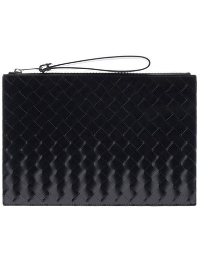 Intrecciato Medium Clutch Bag Black - BOTTEGA VENETA - BALAAN 2