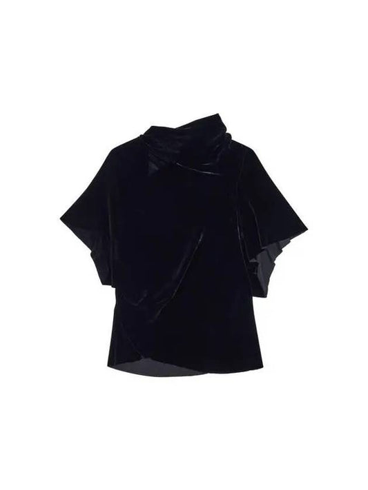 WOMEN Uncut Draped Velor Top Black - RICK OWENS - BALAAN 1