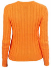 Embroidered Logo Pony Cable Knit Top Orange - POLO RALPH LAUREN - BALAAN 4