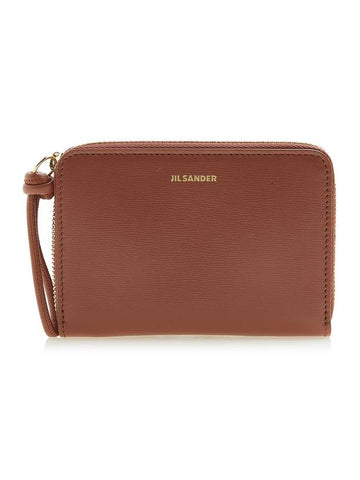 Around Zipper Leather Half Wallet Brown - JIL SANDER - BALAAN 1