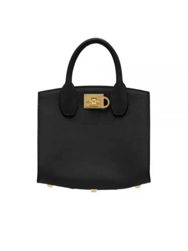 Gancini Studio Box Tote Bag Black Bonbon - SALVATORE FERRAGAMO - BALAAN 2