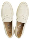 Suede Penny Loafer Beige - TOD'S - BALAAN 3