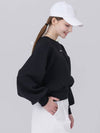 Ribbon Decoration Hem Rib Crop Naglan Black Sweatshirt DO3242SW50 - DOYOUKNOWMC GOLF WEAR - BALAAN 3